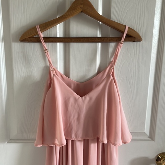 PinkBlush Pink Maxi Dress Semi Sheer Lined Dress Size Small - Picture 4 of 9